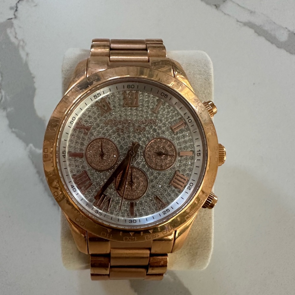 Michael Kors Layton Pave Rose Gold Watch